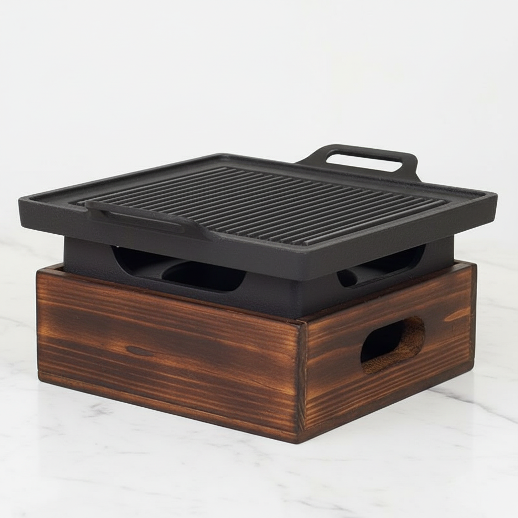 Smokeless Portable BBQ Grill Korean Japanese Barbecue Grill Charcoal BBQ Oven Alcohol Stove Household Non-stick Cooking Tools