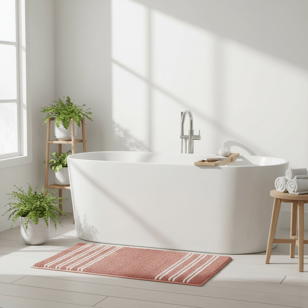 Soak Large Dusky Pink Bath Mat