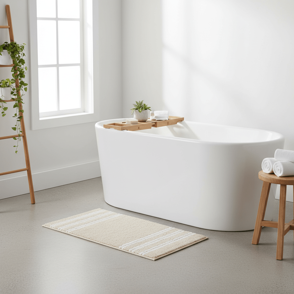 Soak Large Light Beige Bath Mat