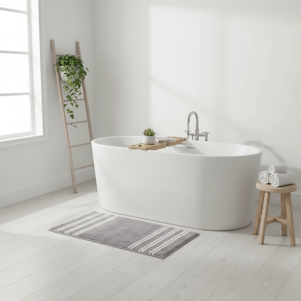 Soak Large Light Grey Bath Mat