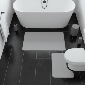 Soak Light Grey Bath And Pedestal Mat Set