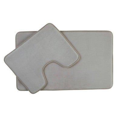Soak Light Grey Bath And Pedestal Mat Set
