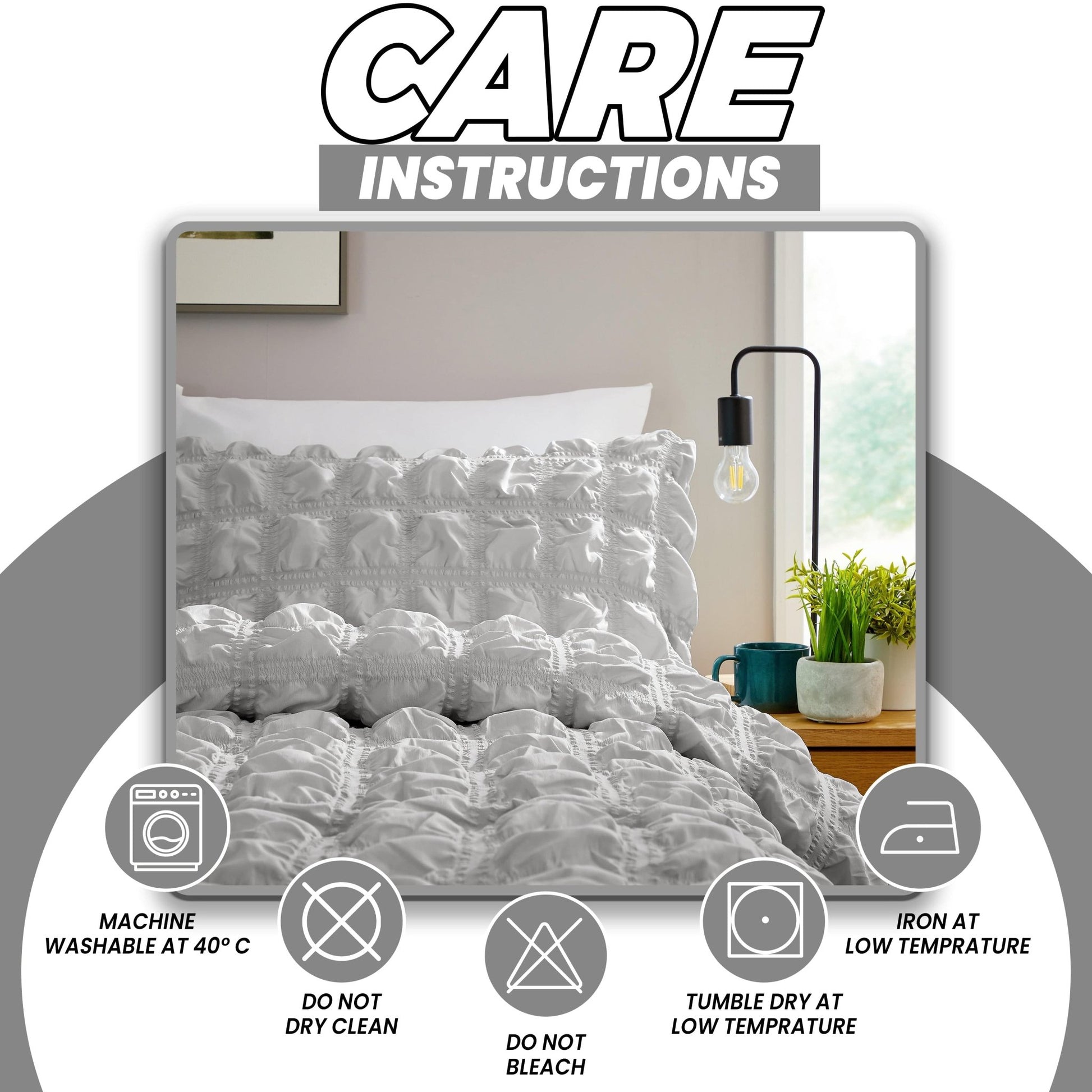 Soho Grey Microfibre Duvet Cover Set with Pillowcases Quilted Super Soft Easy Care Bedding Bed Linen Set