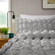 Soho Grey Microfibre Duvet Cover Set with Pillowcases Quilted Super Soft Easy Care Bedding Bed Linen Set