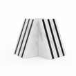 Soma Set of Two Striped White Marble Bookends