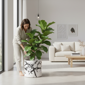 Sorrell Black And White Large Planter