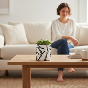 Sorrell Black And White Small Planter