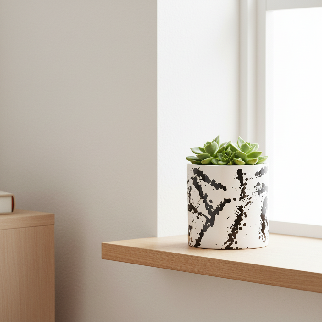 Sorrell Black And White Small Planter