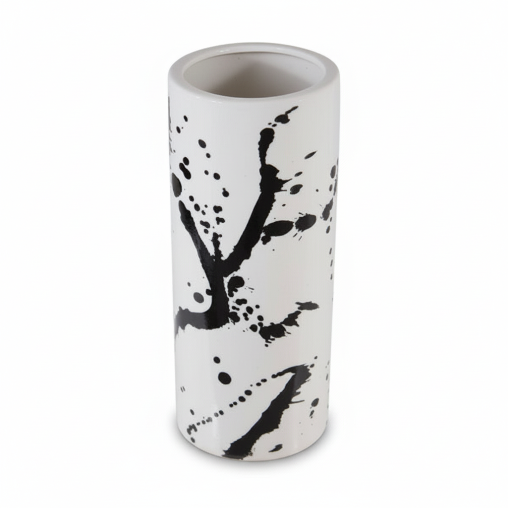 Sorrell Small Black And White Ceramic Vase