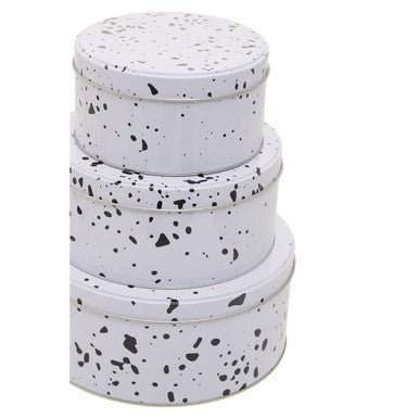 Speckled Set Of 3 Cake Storage Tins