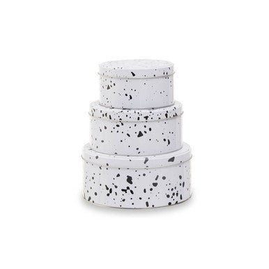 Speckled Set Of 3 Cake Storage Tins