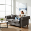 Spencer 2 Seat Grey Fabric Sofa