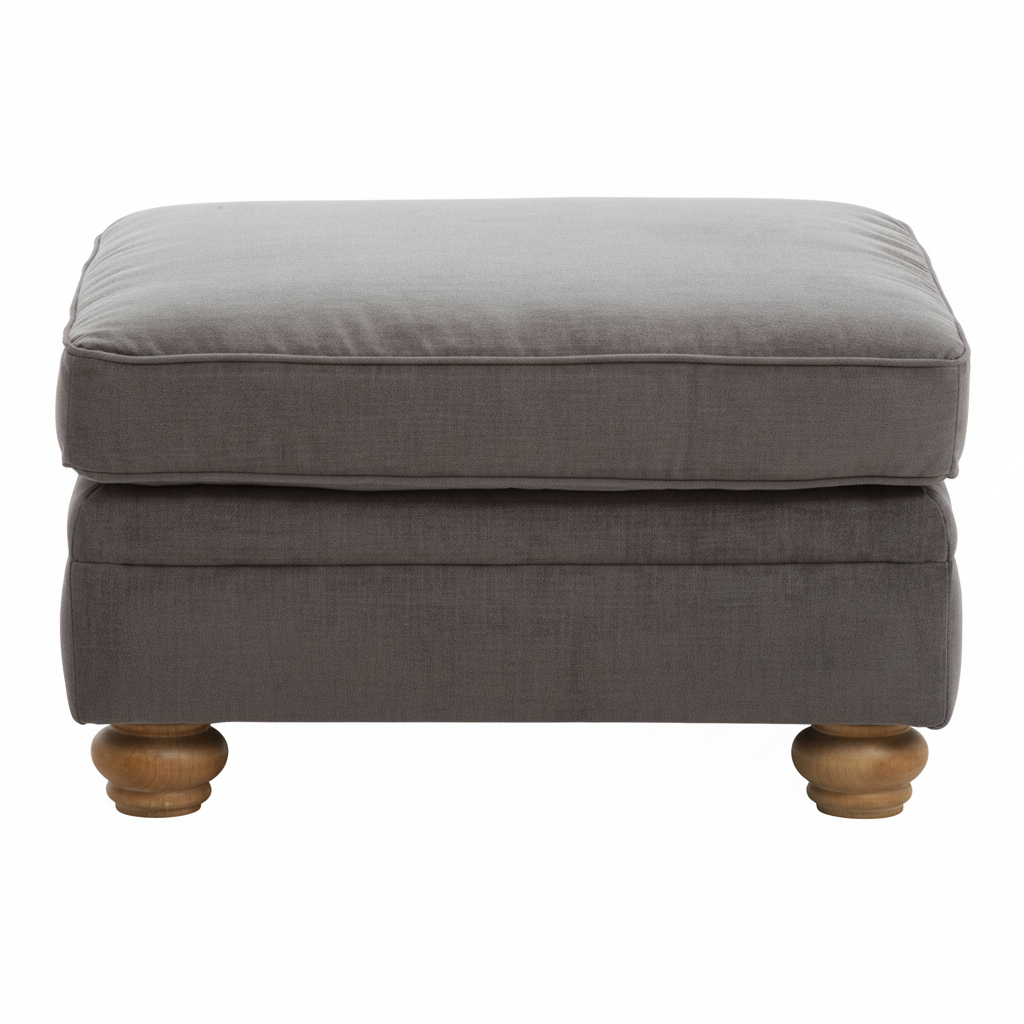 Spencer Grey Fabric Footstool