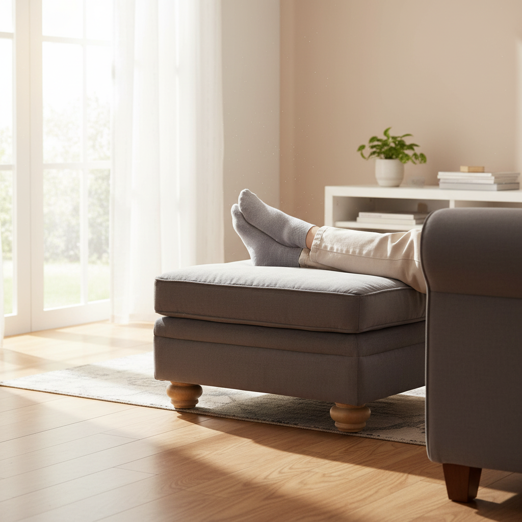 Spencer Grey Fabric Footstool