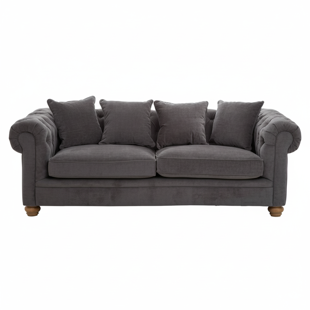 Spencer Three Seat Grey Fabric Sofa