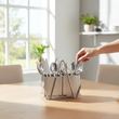 Stainless Steel 2 Compartment Silver Cutlery Caddy