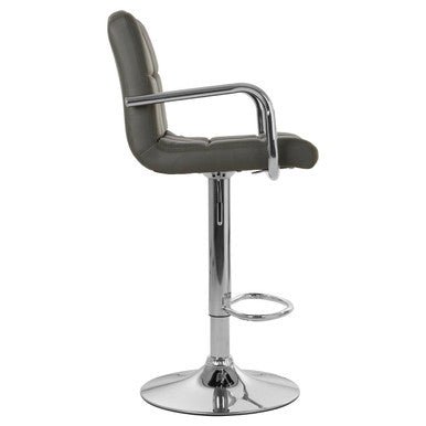 Starz Grey Leather Effect Bar Chair