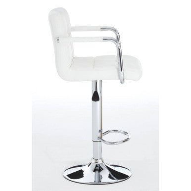 Starz White Leather Effect Bar Chair
