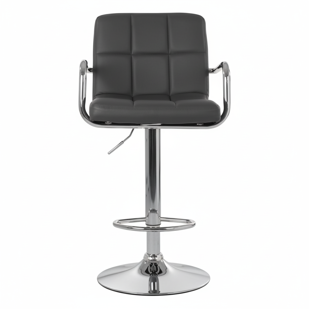 Starz Grey Leather Effect Bar Chair