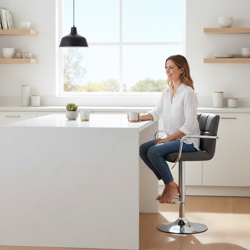 Starz Grey Leather Effect Bar Chair