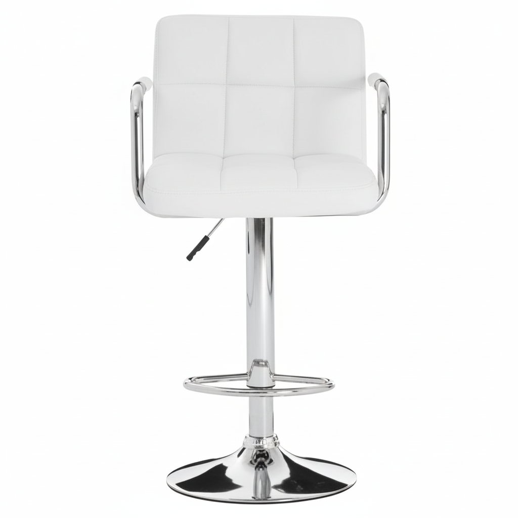 Starz White Leather Effect Bar Chair