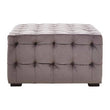 Stella Grey Velvet Button Tufted Stool