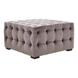 Stella Grey Velvet Button Tufted Stool