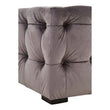Stella Grey Velvet Button Tufted Stool