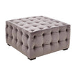 Stella Grey Velvet Button Tufted Stool