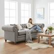 Stella Three Seat Grey Linen Sofa