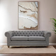 Stella Three Seat Grey Linen Sofa