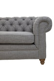 Stella Three Seat Grey Linen Sofa