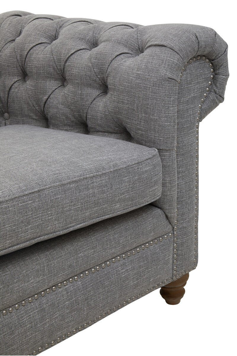 Stella Three Seat Grey Linen Sofa
