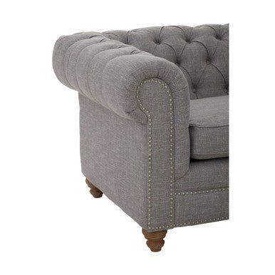 Stella Two Seat Grey Linen Sofa