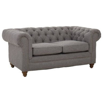 Stella Two Seat Grey Linen Sofa