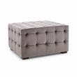 Stella Grey Velvet Button Tufted Stool