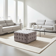 Stella Grey Velvet Button Tufted Stool