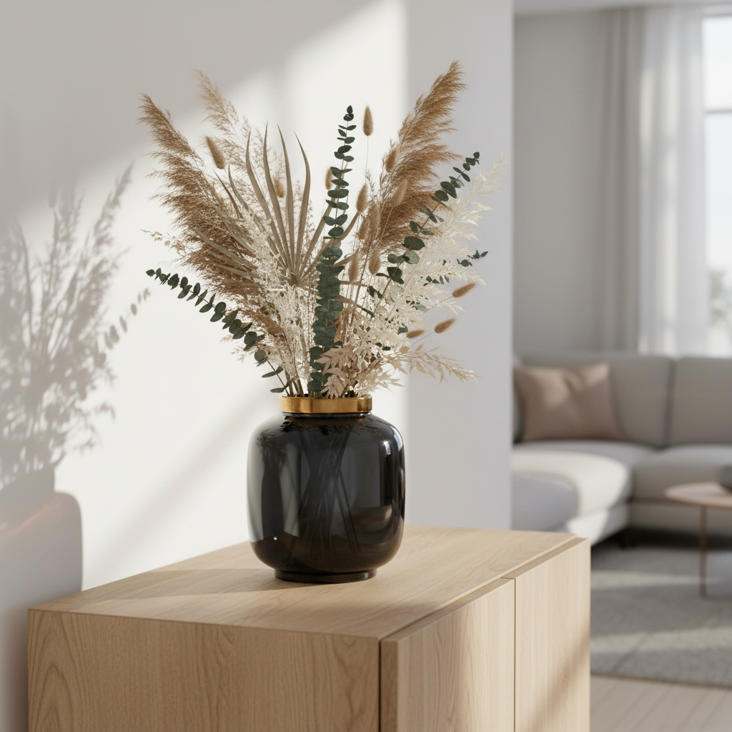 Stellar Black Metallic Vase