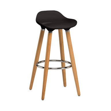 Stockholm Black Abs Beech Wood Bar Stool