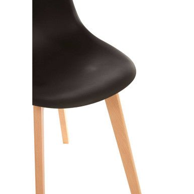 Stockholm Black Chair With Beech Wood Legs