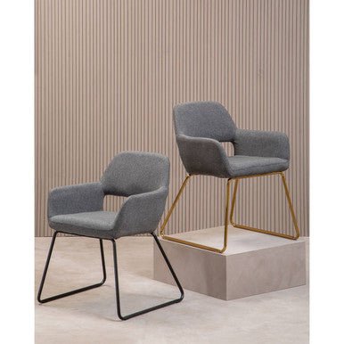 Stockholm Grey Fabric Dining Chair