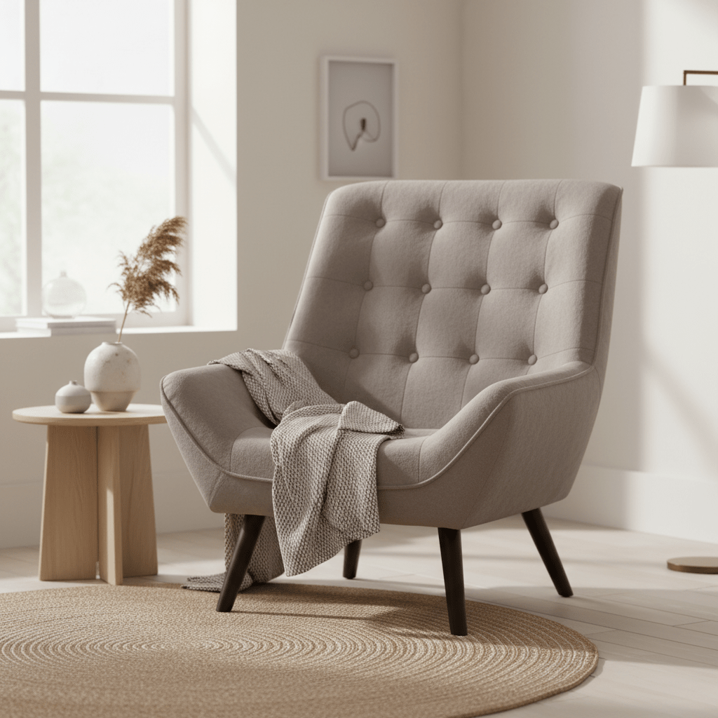 Stockholm Grey Linen Effect Accent Chair