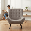 Stockholm Grey Linen Effect Accent Chair