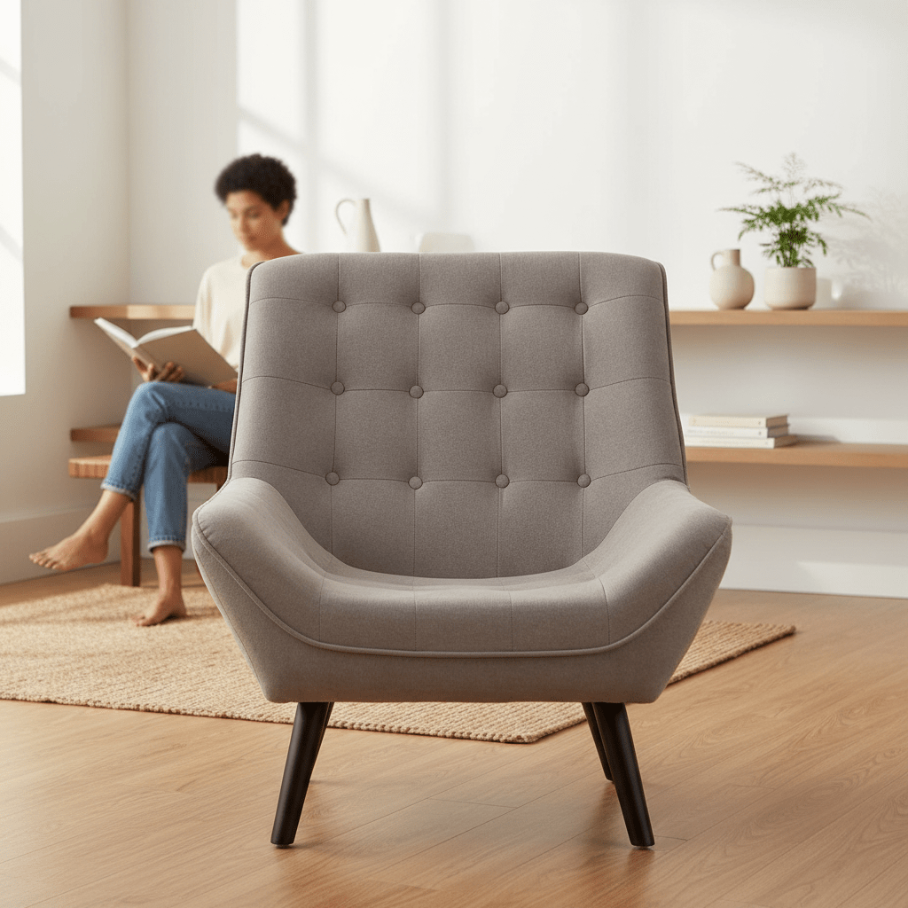 Stockholm Grey Linen Effect Accent Chair