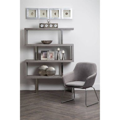 Stockholm Grey Velvet Dining Chair with Chrome Legs