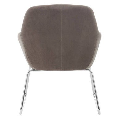 Stockholm Grey Velvet Dining Chair with Chrome Legs