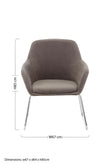 Stockholm Grey Velvet Dining Chair with Chrome Legs