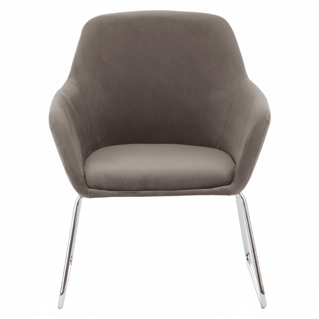 Stockholm Grey Velvet Dining Chair with Chrome Legs