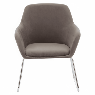 Stockholm Grey Velvet Dining Chair with Chrome Legs