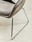 Stockholm Grey Velvet Dining Chair with Chrome Legs